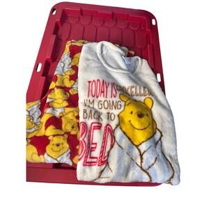 Disney Winnie the Pooh fleece pajama set large sleepwear cozy warm